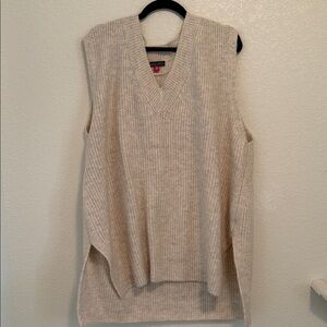 Vince Camuto Cream Knit V-Neck sweater vest